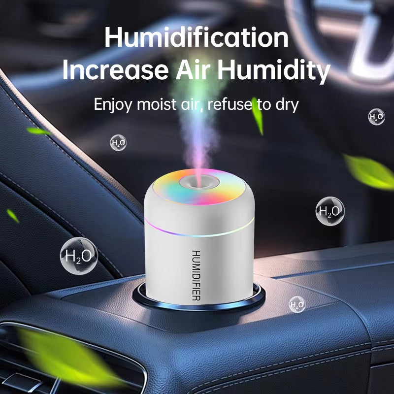 180ML USB Mini Air Humidifier and Aroma Diffuser with Essential Oil Purification and Ambient Lighting for Home, Car, and Bedroom